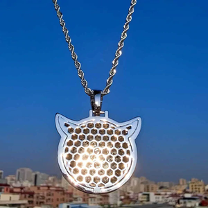 Gafas Little Devil Face Shape Hip Hop Colgante de oro certificado 24 "Cadena de cuerda Collar de diamantes para su esposo - Product Image 4