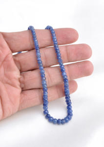 Cuentas Facetadas de Zafiro Azul Natural Tratado para la Elaboración de Joyería Fina, Collar de Piedras Preciosas - Product Image 3