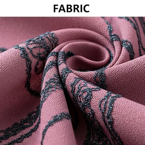 Robe de soirée en mousseline de soie brodée femmes élégante longue robe doux léger tissu décharge florale impression fête vêtements de mariage - Product Image 4