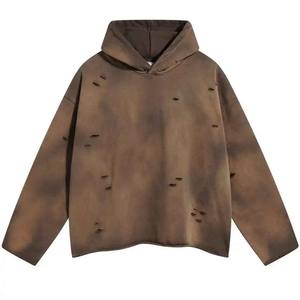 Wholesale Vintage Acid Wash Heavyweight Oversized <b>Hoodie</b> for Men | Streetwear No-Drawstring Hooded Sweatshirt - Product Image 2