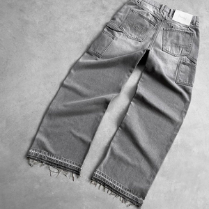 Custom Streetstyle Trend Pure Wash Pantalones Stonewashed Denim Jeans Casual Baggy Jeans para Hombres diseño superior - Product Image 3