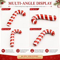Boules de Noël gonflables géantes et décorations en forme de canne à sucre, accessoires de décoration de vacances personnalisés pour les événements festifs en plein air