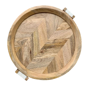 Vintage Design Acacia Wood Serving <b>Trays</b> With Handle Rectangular Natural Solid Wood Decorative <b>Tray</b> Set For <b>Kitchen</b> & Home Decor - Product Image 2