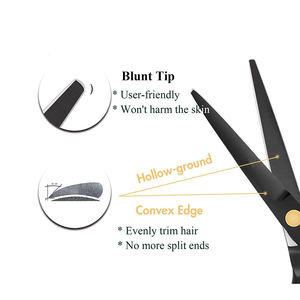 High Quality Barber Hair Dressing Kit Razer Thinning Cutting Scissor <b>Comb</b> Set Barber Black Color Coated Salon Scissor Set - Product Image 2