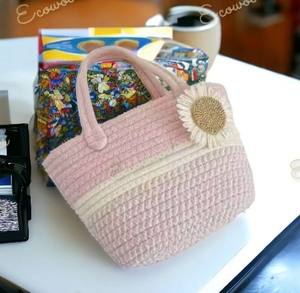 Summer <b>Large</b> Capacity Straw Woven Handmade <b>Wicker</b> Woven Straw Bag Handle Bags Handmade Cotton Woven Rope Bags <b>for</b> Women - Product Image 1