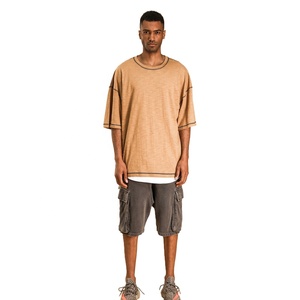 เสื้อยืดขนาดใหญ่พิเศษของผู้ชาย,สีพื้นใส่สบายระบายอากาศได้ดีแห้งเร็วแฟชั่น - Product Image 1