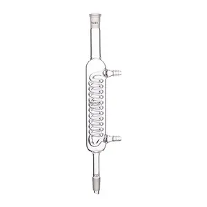 Borosilicate de laboratório de alta qualidade, condensador de bobina graham de vidro (tipo de distilato de jaqueta) para laboratório experimental