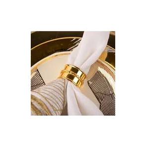 Or Forgé Solide En Acier Inoxydable Rose Fleur Conception Écologique Rond De Serviette De Mariage Dîner Table Décor Serviette De Luxe - Product Image 3