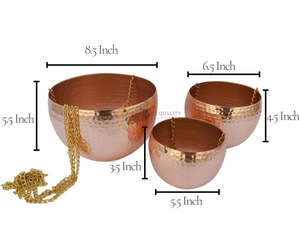 Decoración colgante, prepárate para transformar tu hogar, jarrón colgante, cuenco de cobre, maceta de soporte dorado, juego de tres plantas ovaladas - Product Image 4