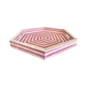 Plateau de service en bois élégant fait à la main dessus de table de luxe avec conception unique d'incrustation d'os plateau élégant classique de haute qualité - Product Image 6