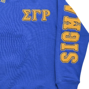 Sudadera Azul Chenille de la Hermandad Sigma Gamma Rho para Mujer, Diseño con Letras Griegas en la Espalda, Cuello Redondo, Sudadera Cómoda, Ropa Griega - Product Image 4
