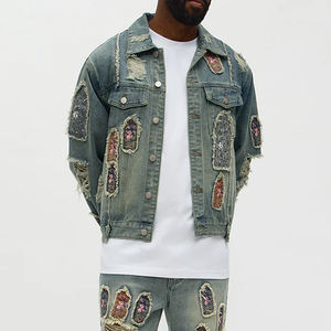 Pantalones Vaqueros de Mezclilla para Hombre, Corte Ajustado, y Camisa para Hombre, Precio al por Mayor, Impresión de Logotipo Personalizado, Servicio OEM, Conjunto Transpirable para Hombre - Product Image 4