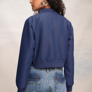 Vente en gros de veste universitaire pour femmes, bombardier surdimensionné de haute qualité, veste de baseball, vêtements d'extérieur en laine mélangée Letterman - Product Image 2