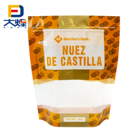 Sac pochette debout personnalisé imprimé avec fermeture éclair et fenêtre barrière emballage en plastique PE pour détergent produit chimique quotidien