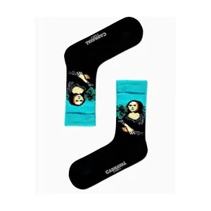 Lot de 5 paires de chaussettes unisexe jetables en nylon respirant, motifs artistiques et de personnages de dessins animés, pour filles, usage quotidien, hiver - Product Image 2