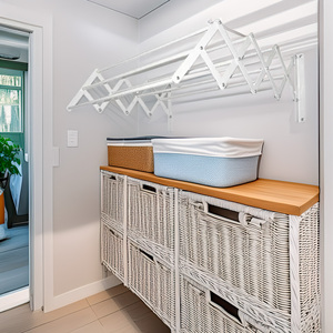 Séchoir à linge mural extensible en métal Well Home 60x3m - Product Image 3