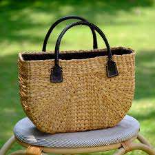 Sac fourre-tout écologique en jacinthe d'eau en jonc de mer fait à la main grande capacité Style rétro de style vintage pour les femmes à la mode et modernes - Product Image 4