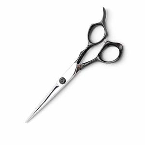 Tijeras de corte de pelo de peluquero al por mayor, tijeras de pelo de salón de hoja recta afilada de acero metálico con reposapiés fijo - Product Image 4