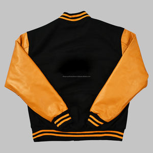 Chaqueta universitaria de calidad superior para mujer, Mangas de cuero cálidas, logotipo personalizado, bordado, lana, estilo deportivo, invierno, venta al por mayor - Product Image 6