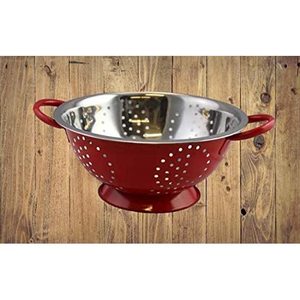 Passoire à légumes en acier coloré imprimé à la main, pas cher, ensemble de 3 pièces, nouveau, moderne avec poignée - Product Image 3