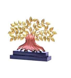 Árbol de mesa decorativo de hierro dorado para decoración de sala de estar de oficina en casa - Product Image 2