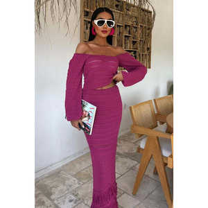 Conjunto de Punto Étnico con Mangas Estilo Sandía para Primavera/Verano-10094 - Product Image 1