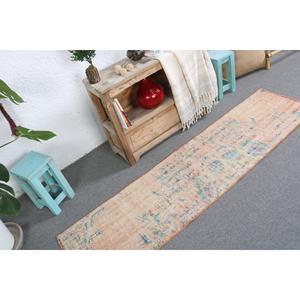 1.6x6.5 ft Turkish <b>Rug</b>, <b>Runner</b> Vintage <b>Rug</b>, Orange Floral <b>Rug</b> - Product Image 3