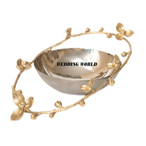 Bol à chocolat martelé en métal avec support, finition noire et argentée, bol à bonbons décoratif design, nouveau - Product Image 3