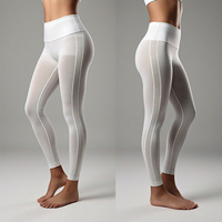 Leggings de Mujer Transpirables, Tejidos con Malla Transparente, Ecológicos, de Secado Rápido, Cómodos, de Cintura Alta, Ajustados y Transparentes