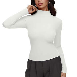 Camisetas Ecológicas Personalizadas con Logotipo para Mujer, Camisetas de Manga Larga de Alta Calidad, Color Sólido, Ajustadas, Camisetas de Lona de Manga Larga para Mujer - Product Image 2