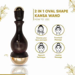 ไม้กายสิทธิ์รูปวงรีของอินเดียบริสุทธิ์100% พร้อมหัว2-in-1สำหรับยกกระชับใบหน้าและฟื้นฟู - Product Image 2