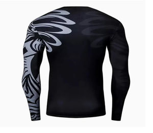 Camiseta de gimnasio de capa Base de compresión de secado rápido, camisetas de entrenamiento de manga larga de otoño para hombres, Entrenamiento Atlético - Product Image 2