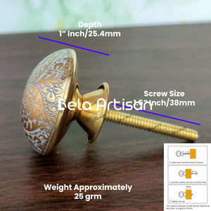 ลูกบิดประตูทองเหลืองหรูหรา ที่จับลิ้นชักทรงกลม ที่ดึงตู้ ฮาร์ดแวร์ตกแต่งสำหรับห้องครัว ห้องนอน ห้องน้ำ โรงแรม ขายส่ง - Product Image 4