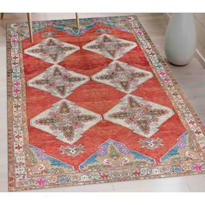 Geometric Turkish Rug: Anatolian Corridor Rug, Anti-Slip Carpet,Nonwoven Thin Rug - Product Image 1