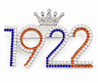 Broche de revers personnalisée Sigma Gamma Rho 1922 avec lettres et chiffres en cristal, 4 styles, perles et strass, couronne, pour sororité grecque