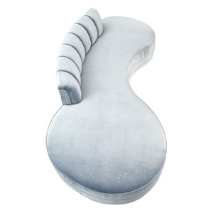 Sofá de lujo para sala de estar con patas de acero inoxidable en muebles de metal dorado brillante Sofá moderno con curva redonda Salón - Product Image 5