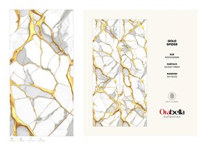 Carreaux de porcelaine sans fin dorés brillants 600x1200 | Carreaux de mur et de sol polis de luxe 24x48 Designs de collection d'exportation grand format - Product Image 2