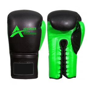 Gant de boxe MMA de haute qualité avec logo personnalisé en cuir à lacets 12oz 14oz 10oz sac lourd gants de boxe pour entraînement de boxeur - Product Image 4