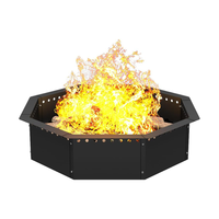 En gros, Anneau de foyer octogonal en acier galvanisé propre, peinture haute température, sans fumée, mini-brûleur pour feu de camp, compatible gaz/essence/bois