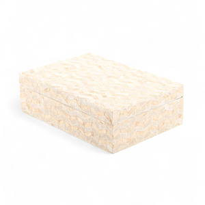 Boîte de luxe en nacre, incrustée de coquillages, fabriquée à la main, pour le rangement de bijoux, pour un style intérieur sophistiqué - Product Image 3