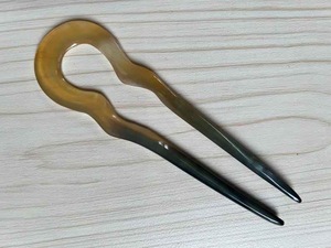 Épingles à cheveux en corne de buffle polie pour femmes, bâton de coiffure en corne de bœuf, accessoire naturel - Product Image 2