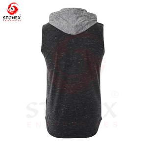 Mens Athletic Hooded Tank Top <b>Sleeveless</b> Gym <b>Hoodie</b> Fitness Bodybuilding Sportswear OEM Service Hot Sale - Product Image 6