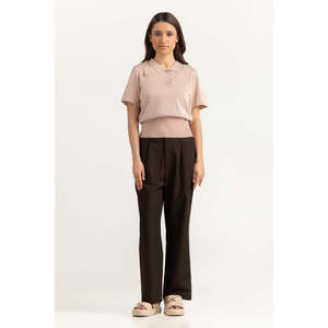 Camisa Casual Sencilla de Corte Holgado para Mujer, Ligera, Transpirable, 100% Poliéster, Tejido de Punto Suave, para Uso Diario en Verano, OEM ODM - Product Image 1