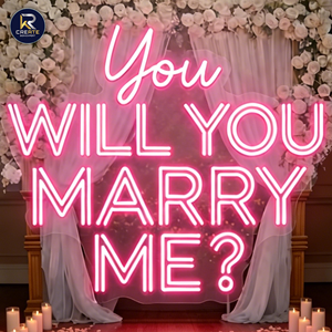 Panneau néon LED personnalisé « Veux-tu m'épouser ? » avec télécommande, en PVC, alimentation DC, pour décoration de mariage - Product Image 1