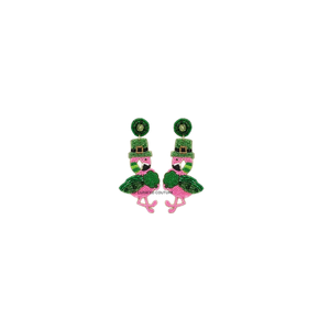 Boucles d'oreilles pendantes trèfle en perles de verre et strass faits à la main pour femme, style chic et festif, pour la Saint-Patrick - Product Image 5