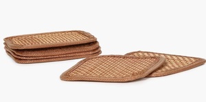 Best Home Wedding Gift High Quality <b>Bamboo</b> Square Coaster Set Hand Woven Nordic Eco-Friendly Durable Design <b>Coffee</b> <b>Cup</b> Hotel Use - Product Image 6