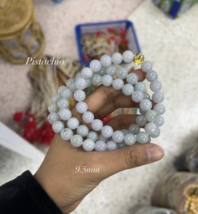 สร้อยคอหยกเจไดต์ธรรมชาติทรงลูกปัด ขนาด 7.5-9.5 มม. - Product Image 2