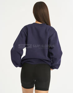 Sudadera de Cuello Redondo Extra Grande para Mujer, de Invierno, con Bordado Gráfico de Doble Cara, Tejida a Medida y de Alta Calidad - Product Image 5