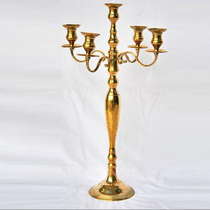 Tall Size Gold Colour Wedding Table Centerpiece <b>Candelabra</b> 5 Arm Candle Holder Home Decorate Metal Aluminum Reasonable Prices - Product Image 3