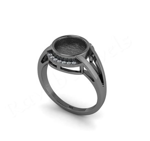 925แท้เงินสเตอร์ลิง8มม. รอบฝาเปล่าการตั้งค่าแหวนผู้หญิงที่ดีสำหรับอัฐิและเรซิ่นเติมนมแม่เครื่องประดับ - Product Image 5